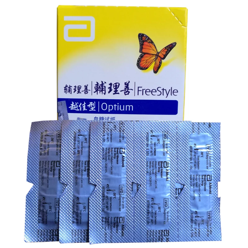 Abbott FreeStyle Test Strips for Blood Glucose Meter Optium Xceed 100pcs (Pack of 2) | Красота и здоровье