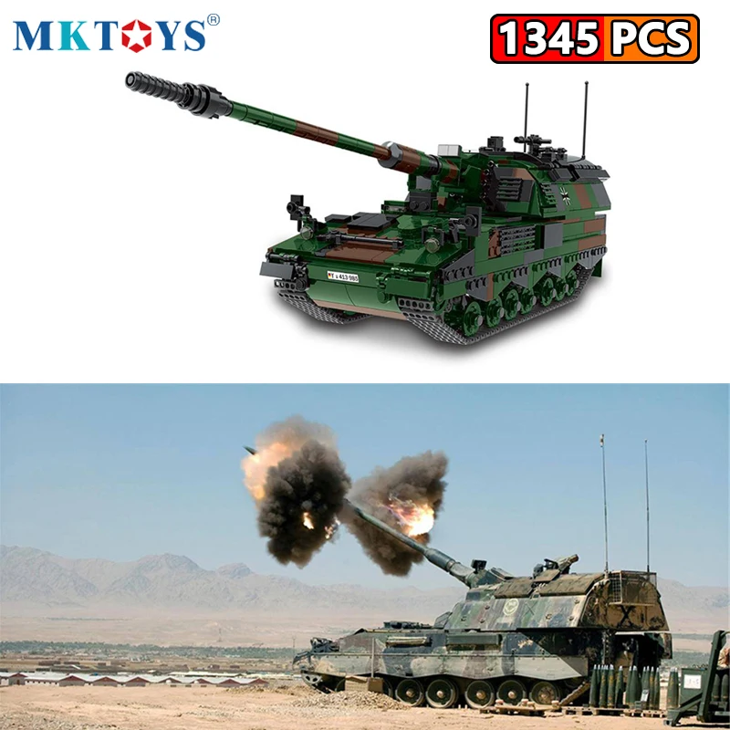

MKTOYS WW2 Military Germany Tank Building Blocks Panzerhaubitze 2000 Self Propelled Howitzers Batisbricks MOC Technical Bricks