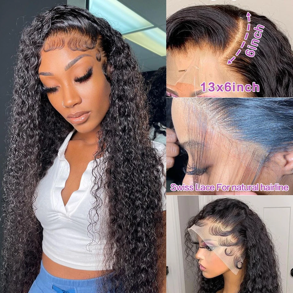 Волнистые плетеные искусственные человеческие волосы на сетке до 13x6 дюймов |