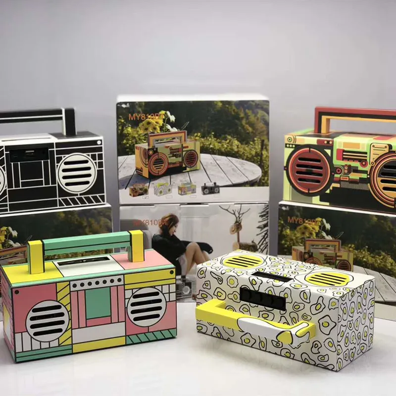 TWS ретро портативный Bluetooth динамик беспроводной театральный сабвуфер TF открытый