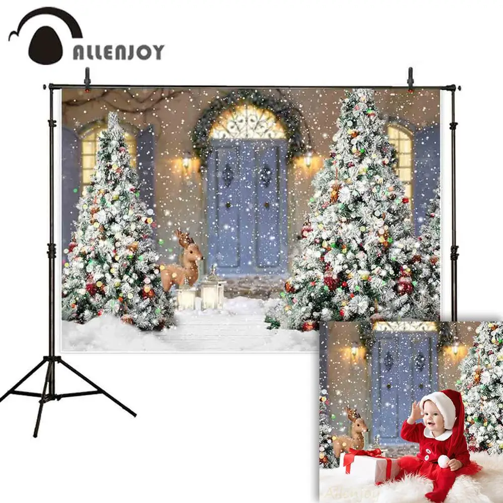 Allenjoy детский фон для фотосъемки с изображением новогодний зимний двор снег
