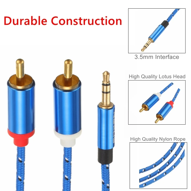 Aux RCA Jack 3 5 разветвитель кабель Hifi стерео штекер 2 мм аудио для домашнего
