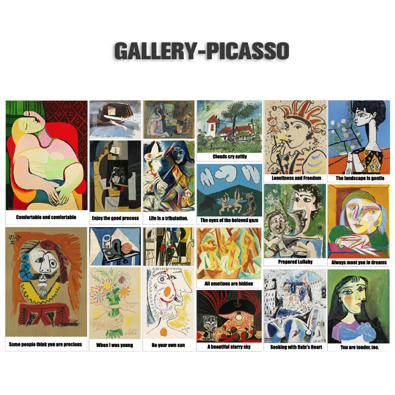 Picasso Mr. paper 40 шт./упак. художественный парк Винсента Клода Пикассо Ван Гога деко наклейки Скрапбукинг пуля журнал канцелярские наклейки - Цвет: Picasso