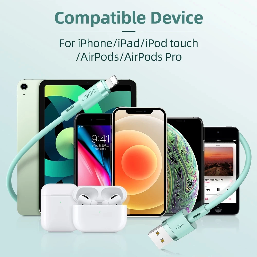 USB кабель для передачи данных iPhone 12 11 Pro Max X XR 8 SE iPad быстрой зарядное устройство