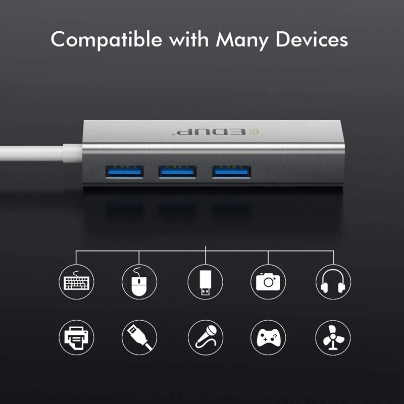 Ethernet-адаптер EDUP USB C к гигабитному порту с концентратором 3 0 проводной сетевой