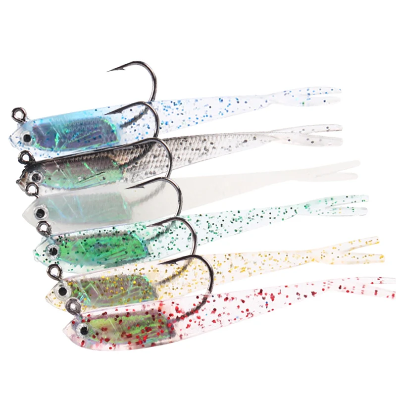 

RUKE New Lead coating Soft Lures 7.5 mm /6 g 6 pcs /box, 6 Colors Soft Lures, Soft Baits and Internal lead block Fishing Lures