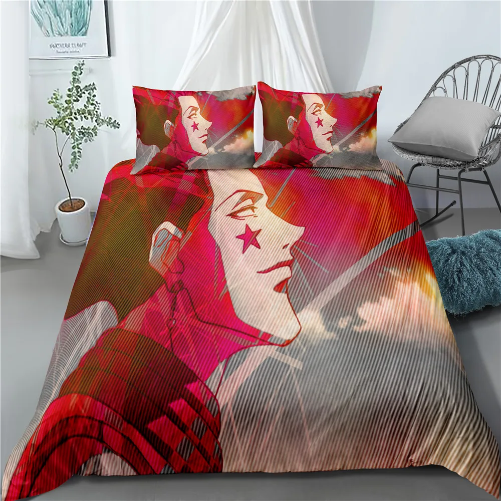 

Anime Hunter Hunter 3D Printed Bedding Set Duvet Covers Pillowcases Comforter Bedding Set Bedclothes Bed Linen