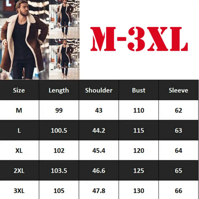 Winter Faux Fur Jacket Mens 4XL Suede Jackets Men Faux Fur Thick Warm Lambswool Suede Jacket  Long Thicken Parka Lot