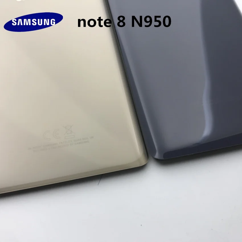 Samsung Galaxy NOTE 8 N950 SM-N950F задняя крышка батарейного отсека Корпус+ Ушная камера стеклянная рамка объектива Запасные части для ремонта
