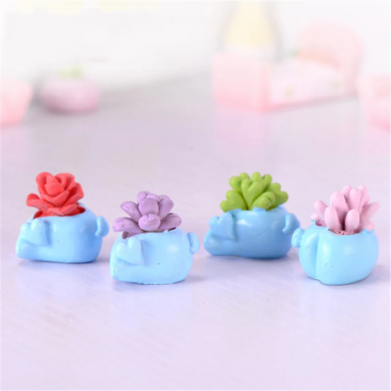 Миниатюрный цветной кактус бонсай цветок пустыня Вишневое растение инжир модель