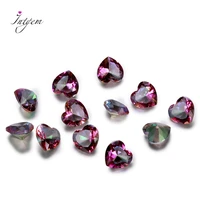 1 3ct milticolor loose gemstone heart shape rainbow mystery topaz 9x9mm stones wholesale decoration gifts 10 pcsset wholesale
