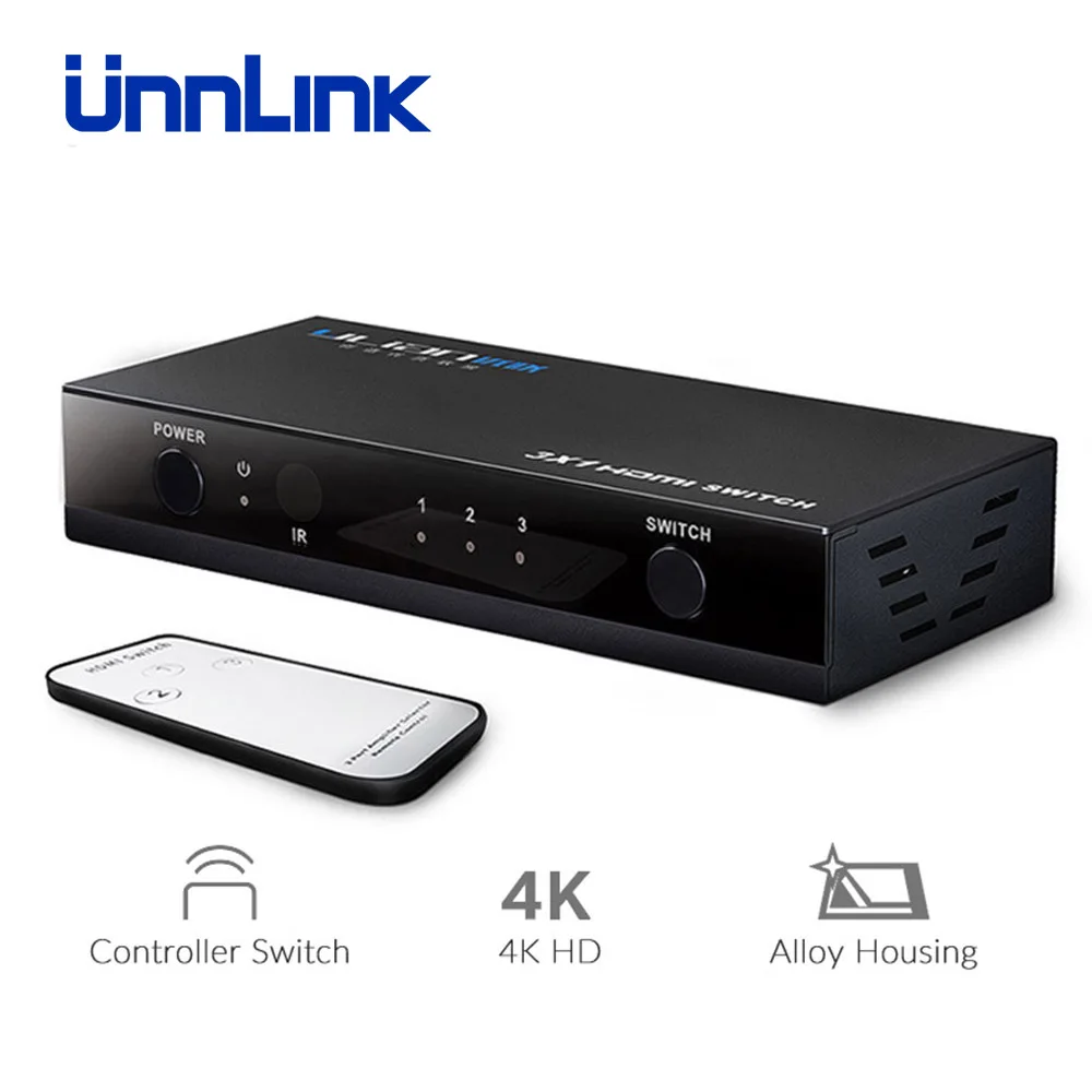 Unnlink HDMI 3 порта переключатель в 1 выход 4 1080P 4K адаптер для XBOX One 360 PS4 Smart LED TV MI Box