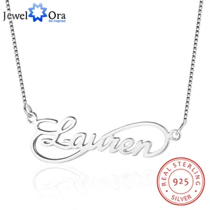 JewelOra ожерелье бесконечность любовь табличка 8 Форма Персонализированная серебряная подвеска с именем России подарок для жены