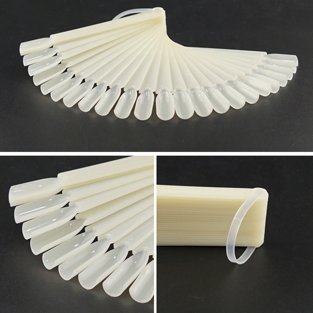 1 Набор накладных ногтей натуральный прозрачный черный веер на палец полная