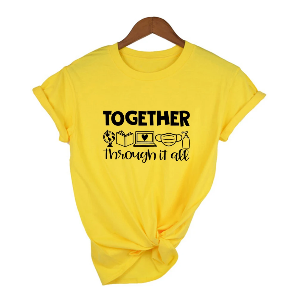 

Together Through It All Women Harajuku T-shirt Grunge Aesthetic Short Sleeve Tops Streetwear Female T Shirts Camisetas Mujer