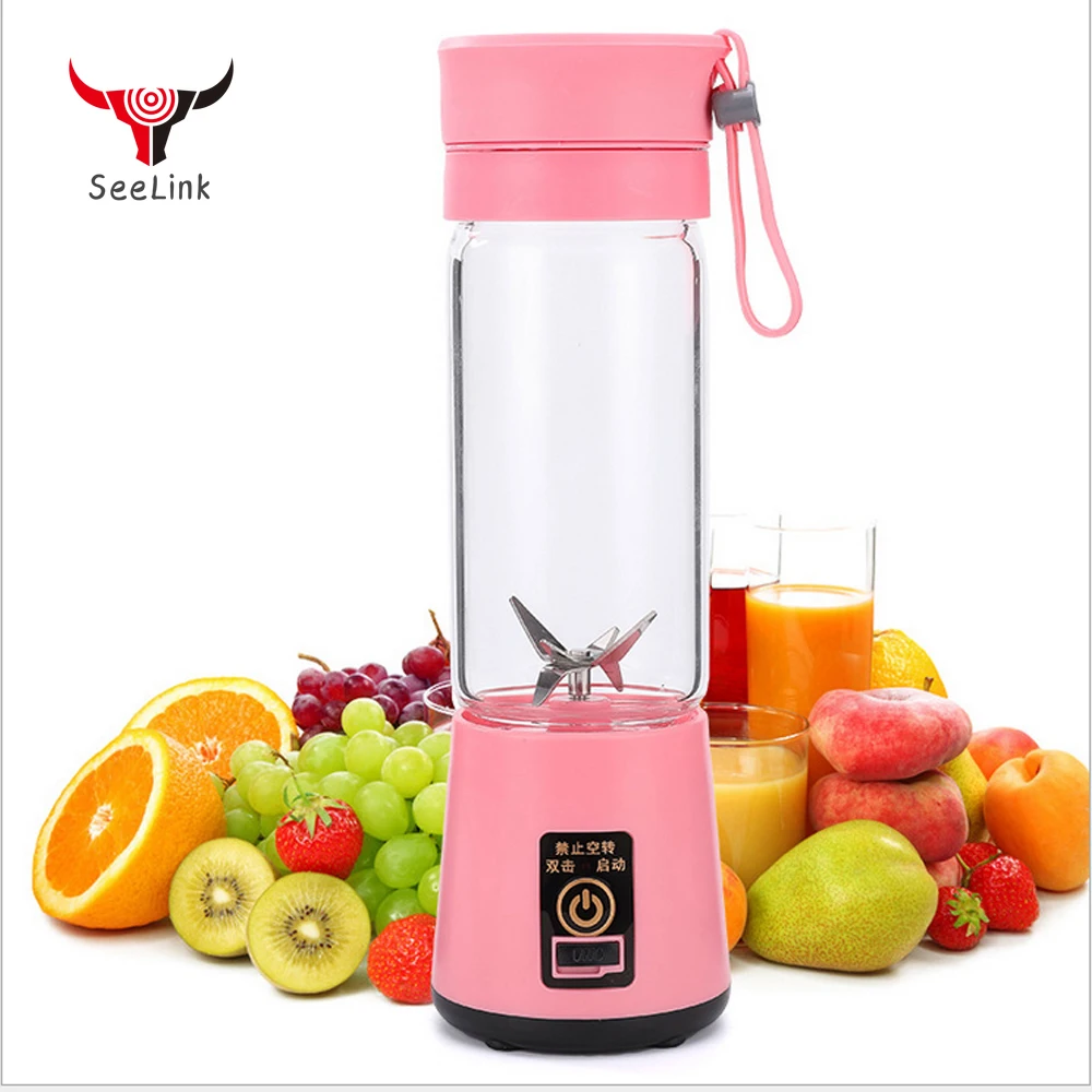 

Portable Juicer Electric USB Rechargeable Smoothie Blender Machine Mixer Mini Juice Cup Maker Fast Blenders Food Processor 380ml