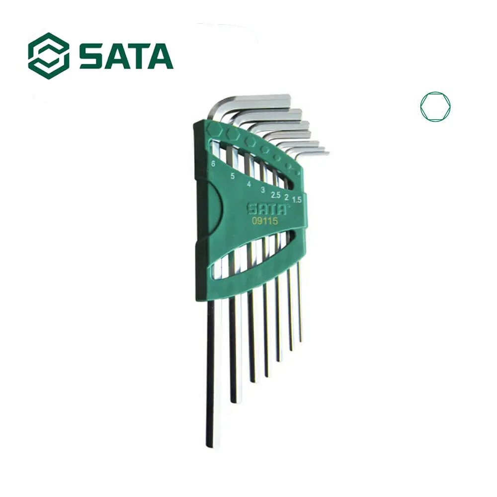 

Набор шестигранных ключей SATA, 7 шт., шестигранный ключ SVCM + стальной ключ, ручной инструмент для ремонта дома, набор инструментов 09115
