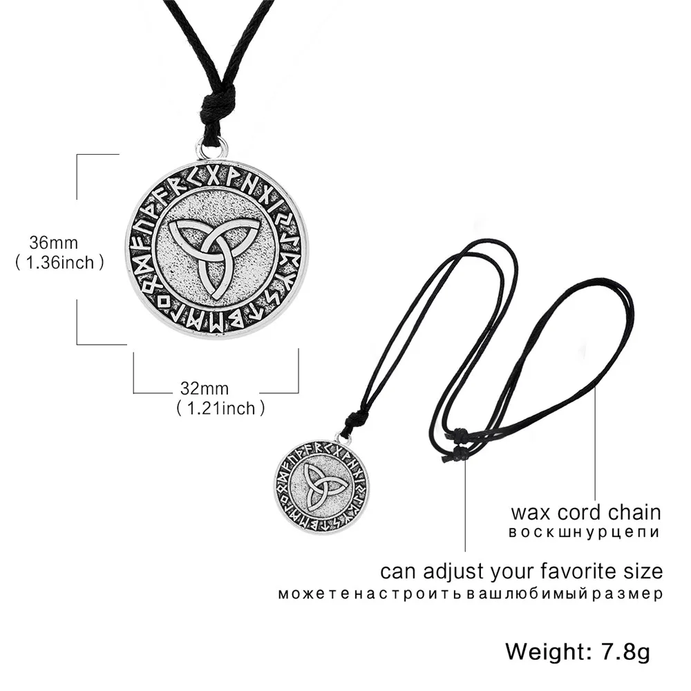 Колье с подвеской LIKGREAT Wicca Symbol Triqueta круглое ожерелье в стиле колдовства цепочка