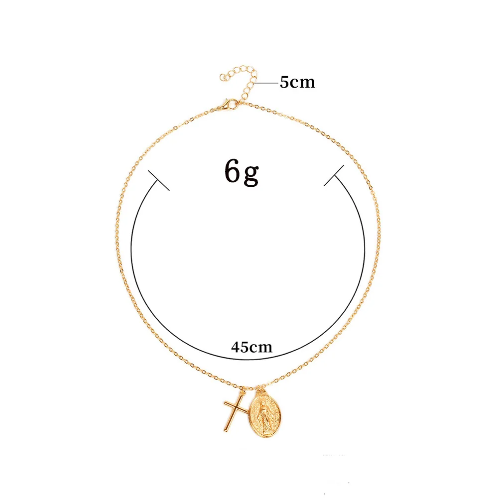 Длинная цепочка Девы Марии подвеска в виде креста Женские кулоны из нержавеющей