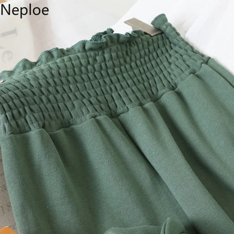Neploe, свободный, Повседневный, 2 шт., Женский комплект, осень-весна,, тонкая талия, с капюшоном, топ+ высокая талия, свитер, Chandal Mujer, однотонный, 47589