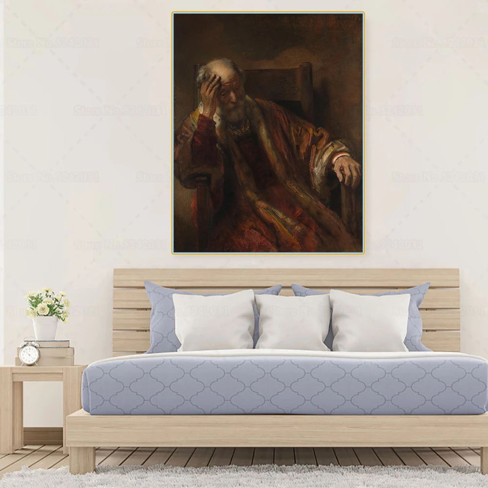 Citon Canvas Rembrandt Old старый человек в кресле 》 художественная живопись маслом