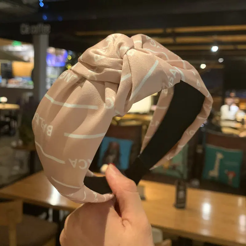 2 Hairband Новое поступление аксессуары для волос простая ткань искусство завязанная головная повязка буквы Мода хипстеры лента для волос - Цвет: 2 Hairband