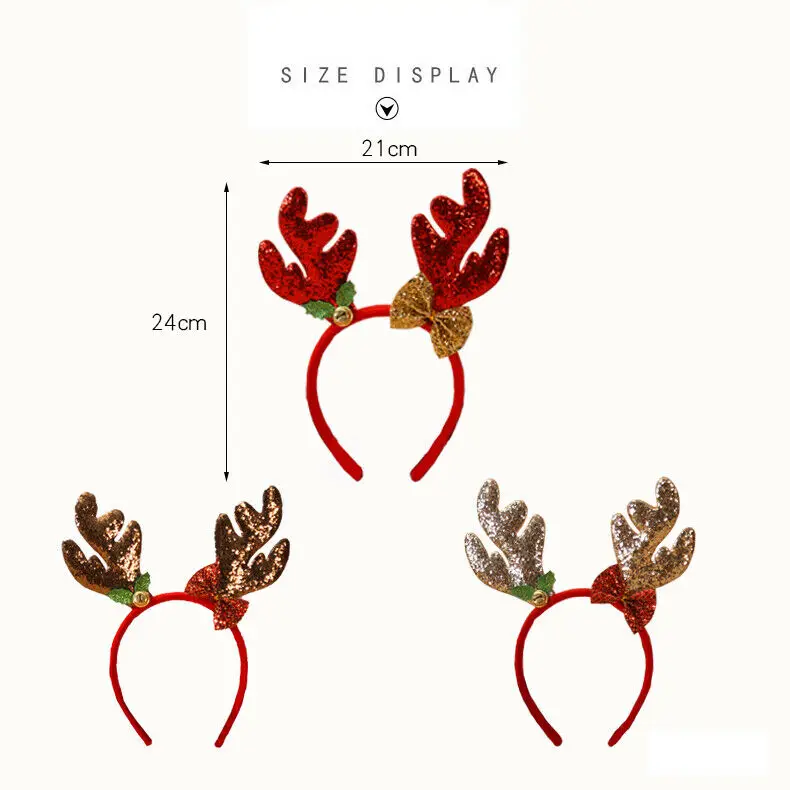 Happy Christmas Headbands Fancy Reindeer Antlers Hairband Xmas Kids Festive Party Decor Best Gift Wholesale | Дом и сад