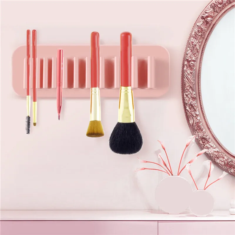 

Self-priming Makeup Brush Holder Organizer Bathroom Rack Display Suction Storag Rack Silicone Makeup Tools Toothbrush Holder