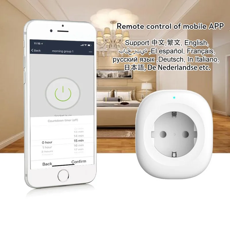 Мини Wifi умная розетка ЕС Вилка питания мобильное приложение Дистанционное