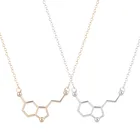 Молекула серотонина химия геометричные, многоугольные кулон ожерелье допамин Любовь ювелирные изделия праздничный подарок на Рождество для девушек женщин