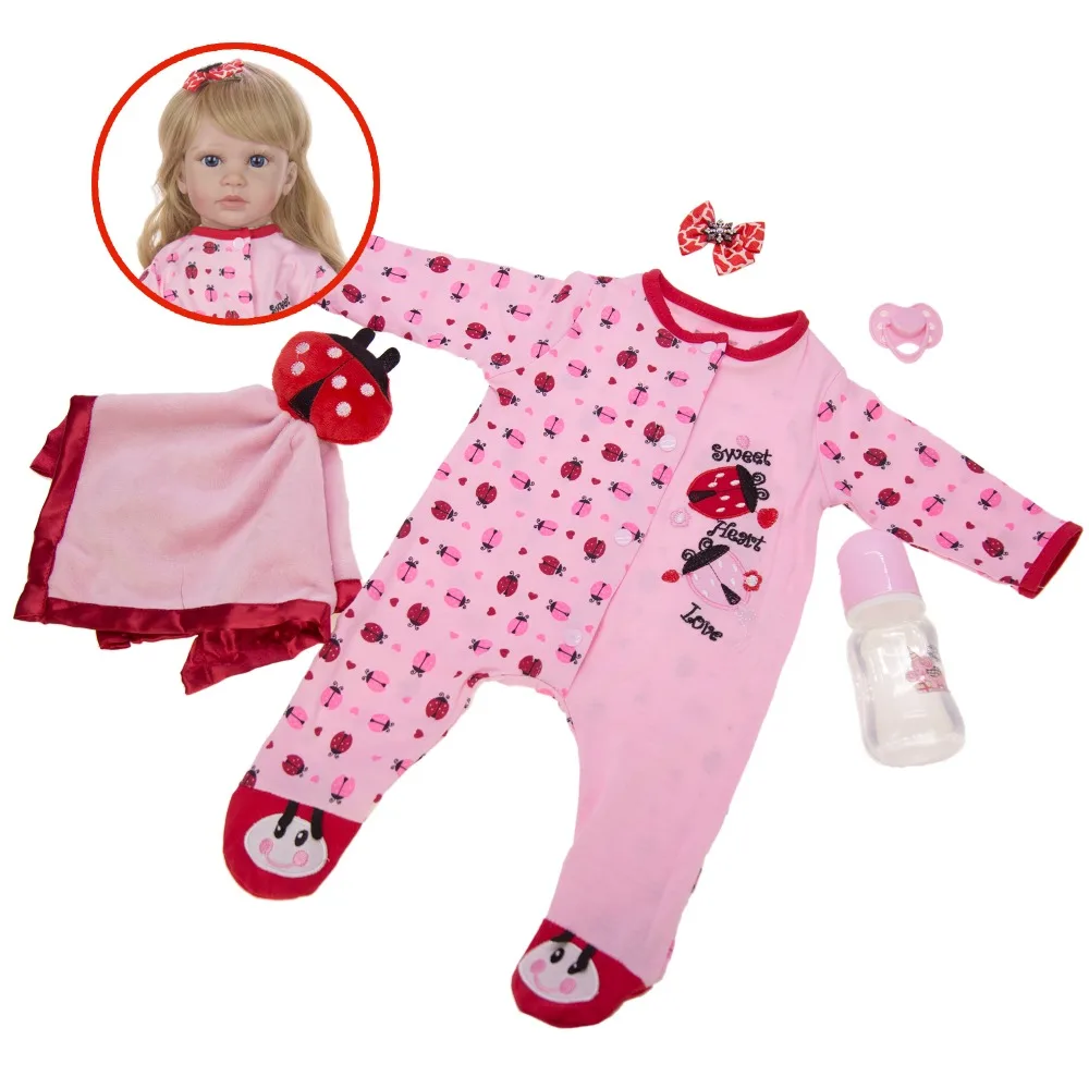 Reborn Baby куклы игрушки 60 см Силиконовая виниловая кукла игрушки блондин парик принцессы для девочек для детей преддошкольного возраста bebe Кукла reborn Детские игрушки подарок