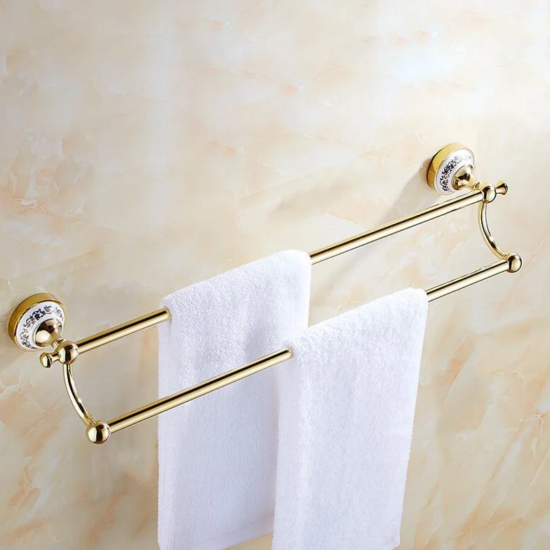 Хромированная вешалка для полотенец в европейском стиле 60 см серебристая