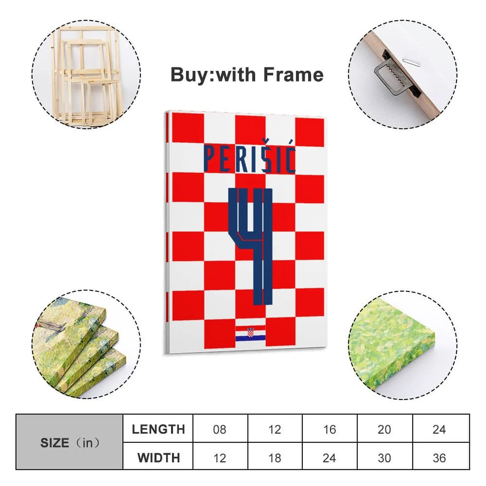 

Decor 4 Ivan Perisic Croatia Flag Croatia Print Painting Canvas Picture for Living Room Wall Room Posters With Frame Modern Home