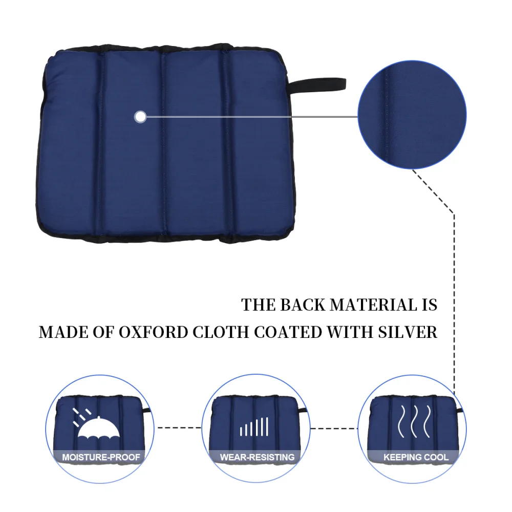 

2pcs Wear-resistant Picnic Mat Foldable Cushion Oxford Cloth Waterproof Dampproof Cushion for Outdoor Camping (Dark Blue)