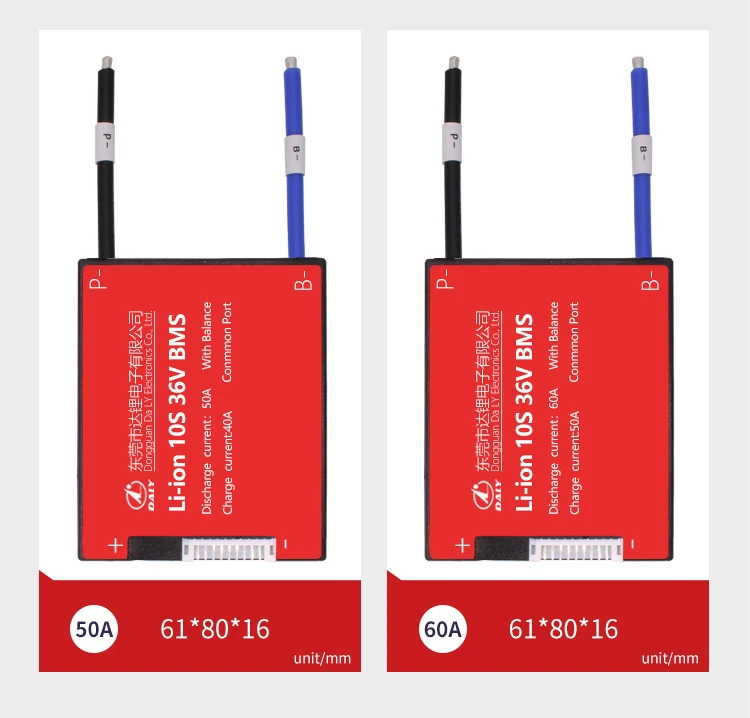 Daly аккумулятор bms 10S 36V 15A 20A 30A 40A 60A BMS используется для 36v 10ah 35ah 60ah батарея 60A непрерывная с функцией баланса