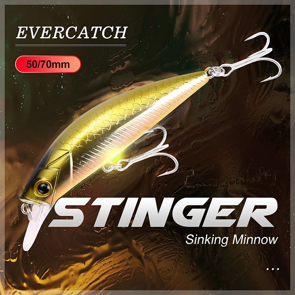 Evercatch stinger 70 мм/13 г тонущий гольян литая жесткая приманка кастинговые джеркбейты