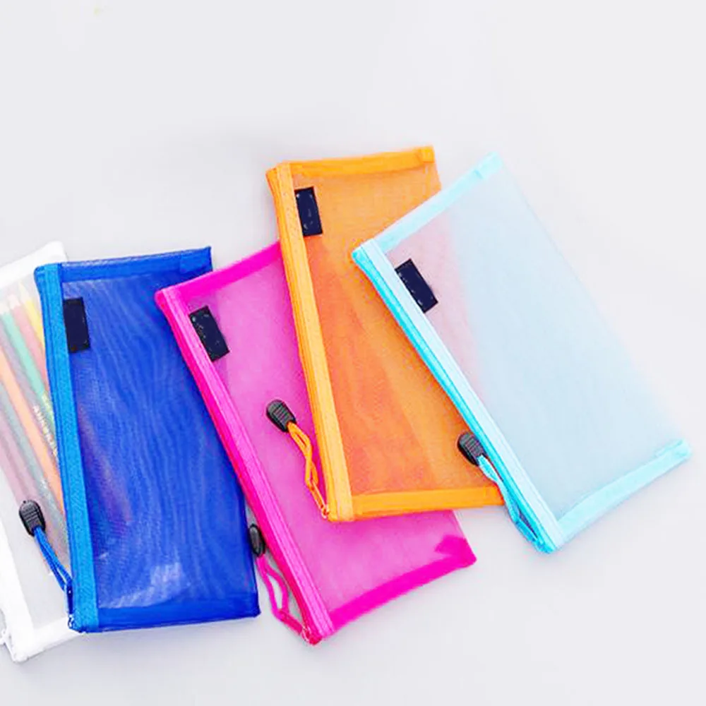 XRHYY 23.5 x 11.5 CM Waterproof Plastic Double Layer Zipper File Bags Invoice Pouches Bill Bag Pencil Pouch Pen Bag( 8 Color