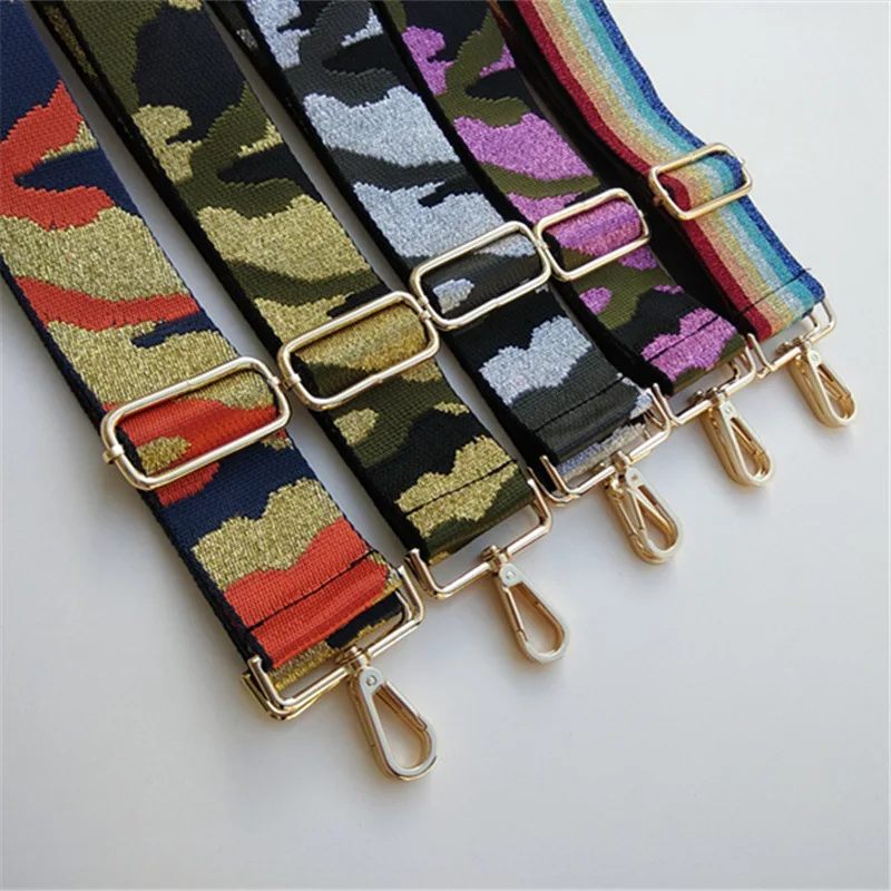 

5 см широкий плечевой ремень многоцветная блестящая камуфляжная сумка с принтом сумка на пояс с ручкой 130 см Сменный ремень сумка аксессуары