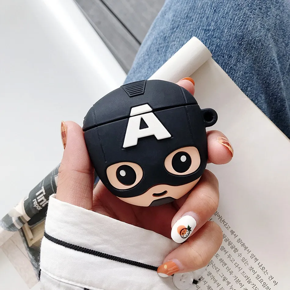 490 A Чехол для AirPods с 3D рисунком стежка, чехол для наушников s для Apple Airpods 2, чехол, забавные аксессуары, Защитные Чехлы, кольцо на палец, ремешок - Цвет: 490 A