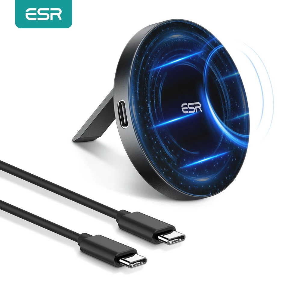 

ESR HaloLock Kickstand Wireless Charger for iPhone 12 Pro Max 7.5W Qi Fast Charging Magnetic Wireless Charger for iPhone 12 Pro
