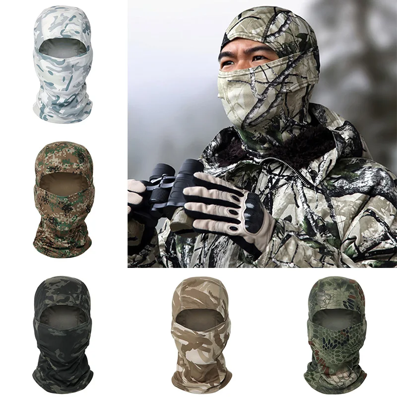 

Riding Mask Hood For Men Fashion Camouflage Print Motorcycle Outdoor Dustproof And Windproof Scarf Army Camo Bandana Headgear