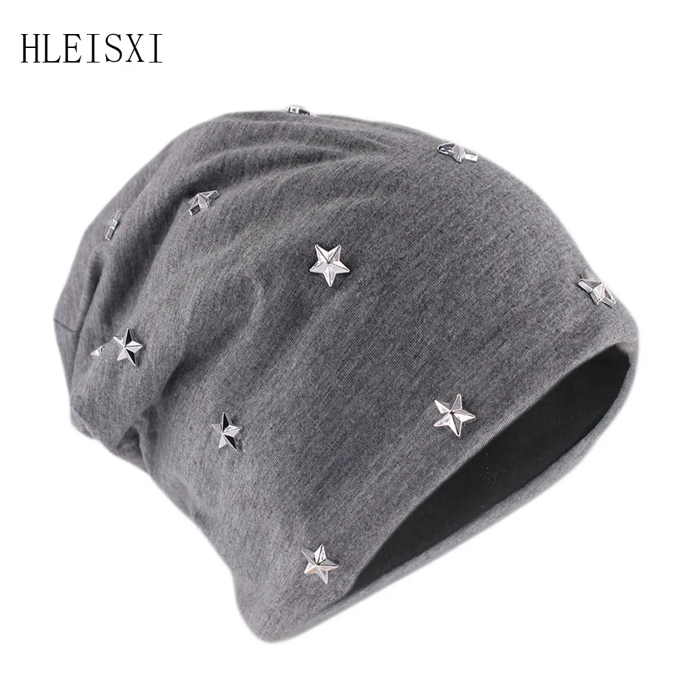 

Новинка, модные женские осенние теплые облегающие шапки, повседневные зимние шапки в стиле хип-хоп со звездами, «сделай сам», шапка для дево...