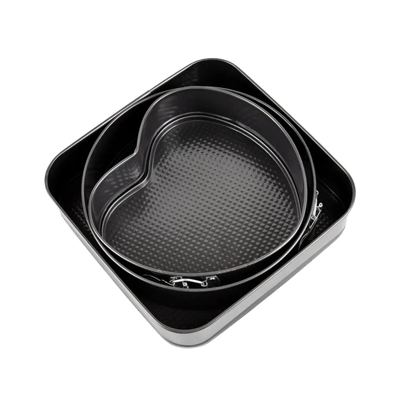 

3Pcs Cake Moulding Removable Square Round Heart Shape Tools for Home Party Kitchen