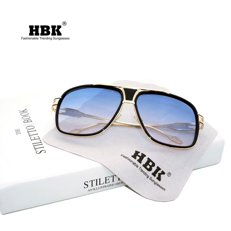 Солнцезащитные очки HBK Мужские квадратные брендовые дизайнерские солнечные для