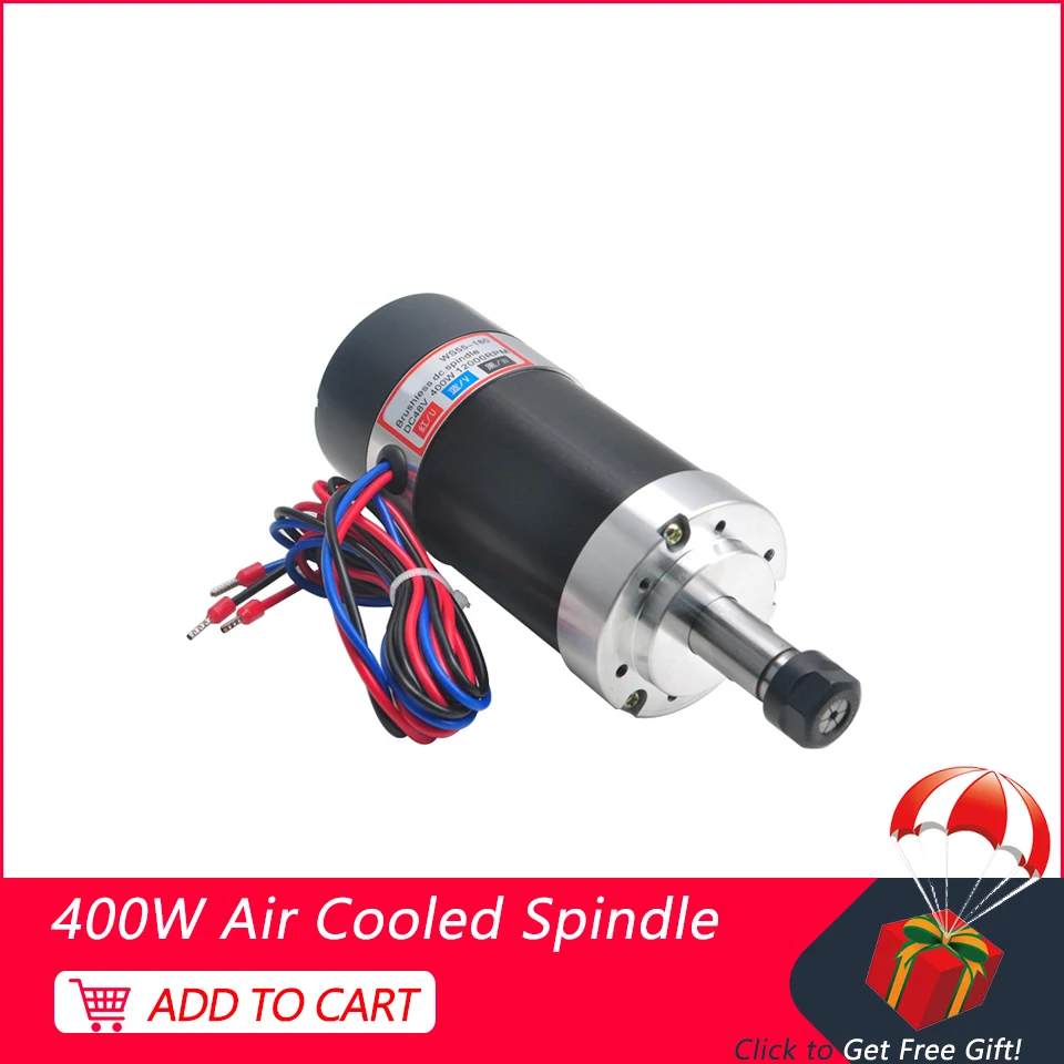 Шпиндель с ЧПУ 400 Вт бесщеточный двигатель шпинделя постоянного тока ER11 55 мм