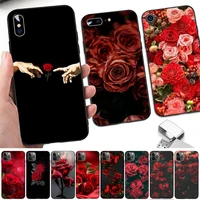 beautiful red roses phone case for iphone 13 8 7 6 6s plus x 5s se 2020 xr 11 12 pro xs max