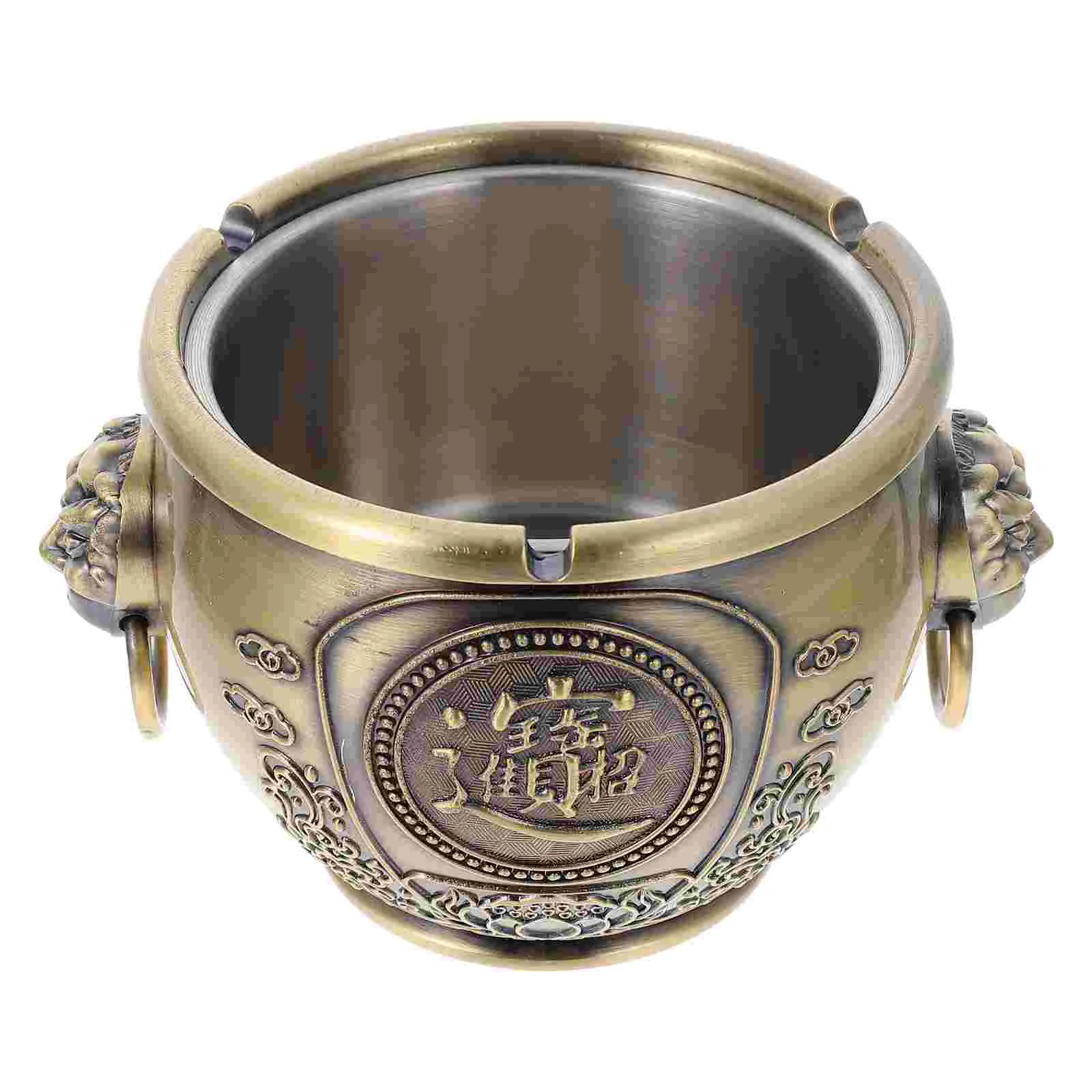 

1pc Creative Cornucopia Desktop Ashtray Adornment Ash Container Zinc Alloy Ashtray
