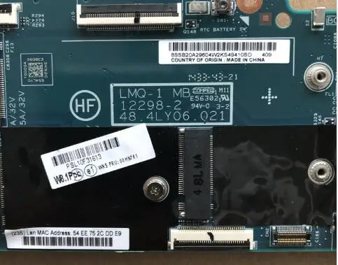 

KEFU For CPU I7 4550U 8G ThinkPad X1C X1 Carbon LMQ-1 MB 12298-2 Laptop Motherboard FRU 00HN772 00UP990 100% Test OK