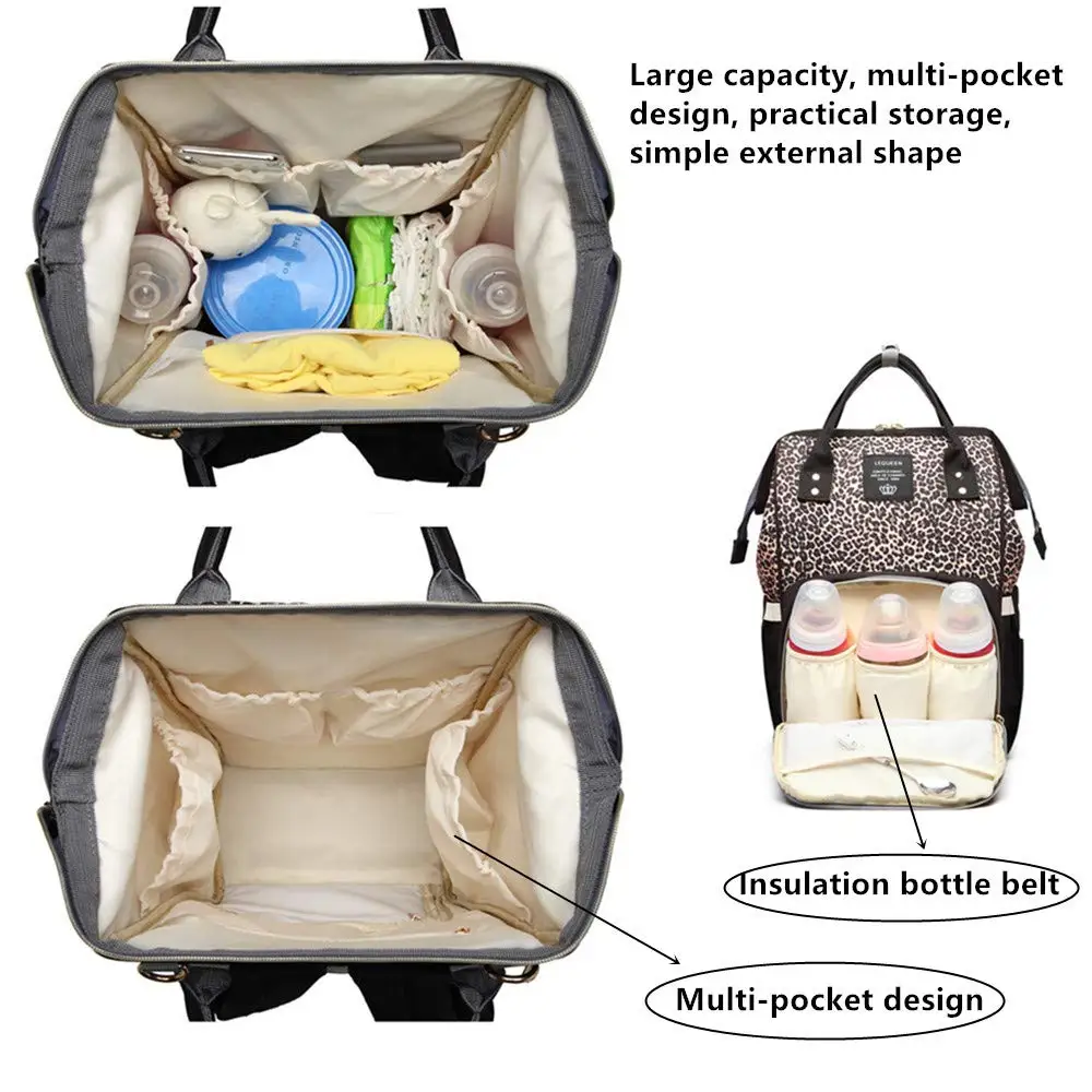 Леопардовый рюкзак для мам модная сумка подгузников брендовый сменные детские