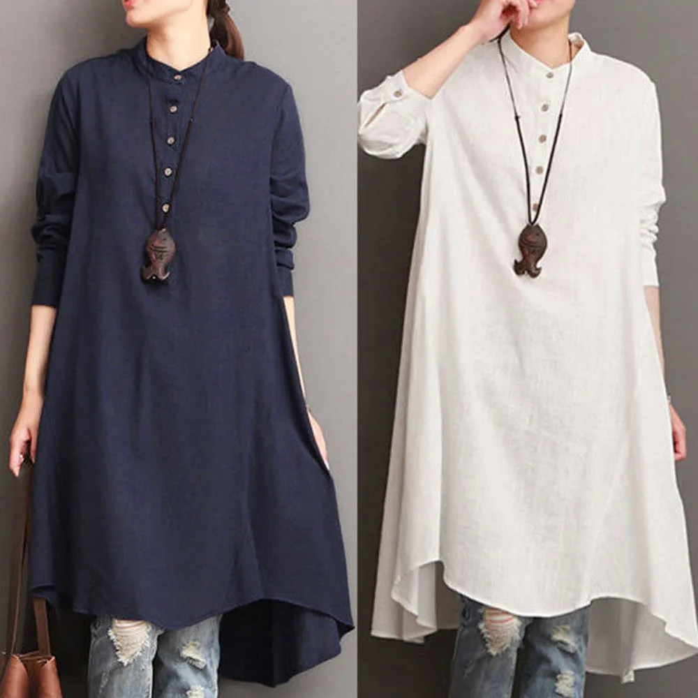 Женская рубашка толстовка с длинным рукавом модная женская хлопковая льняная